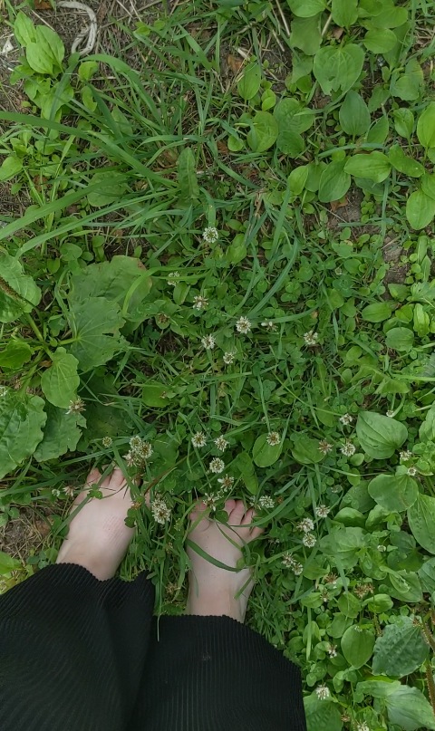 Soft soles on fresh green grass. 🌿👣