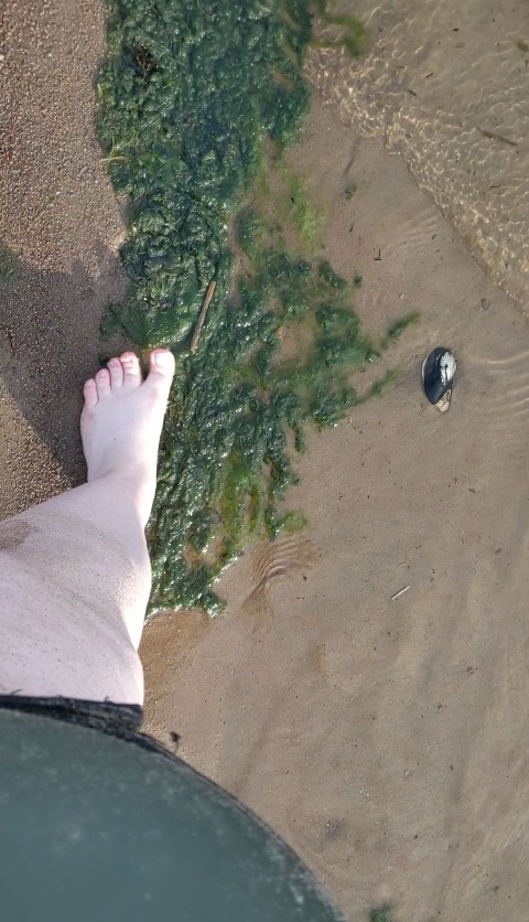 Getting a little wet at the beach. 💦